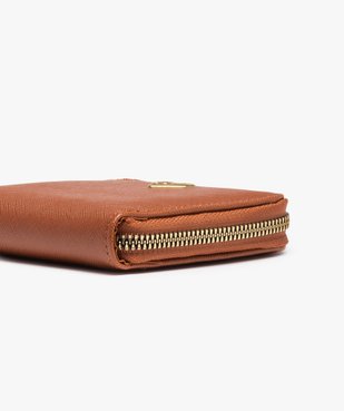 Portefeuille femme zippé uni avec bijou en forme de cœur vue2 - GEMO (ACCESS) - GEMO