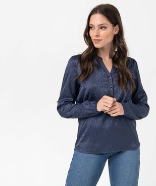Blouse femme satinée avec manches retroussables vue2 - GEMO(FEMME PAP) - GEMO