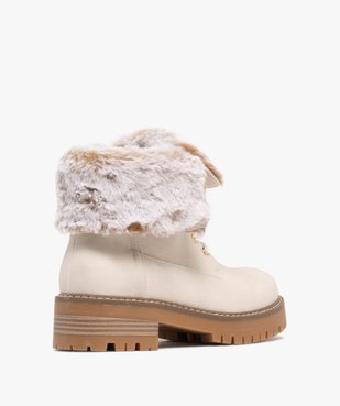 Boots femme fourrées à col duveteux retourné et  épaisse semelle crantée vue5 - GEMO (CASUAL) - GEMO