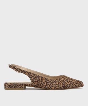 Escarpins slingback à motif léopard et talon plat femme - Follow Me vue1 - FOLLOW ME - GEMO