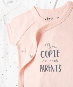 Bodies bébé à manches courtes et ouverture croisée devant (lot de 3) vue2 - GEMO 4G BEBE - GEMO