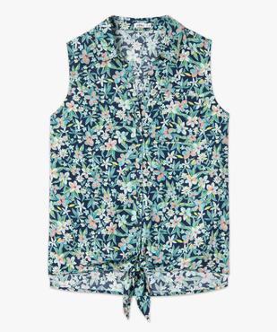 Chemise sans manches imprimée avec nœud dans le bas femme vue4 - GEMO 4G FEMME - GEMO