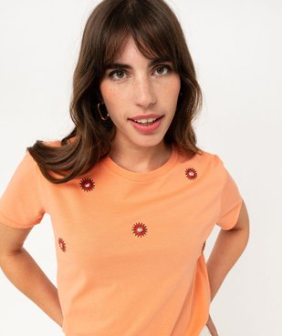 Tee-shirt manches courtes à motifs brodés femme vue2 - GEMO(FEMME PAP) - GEMO