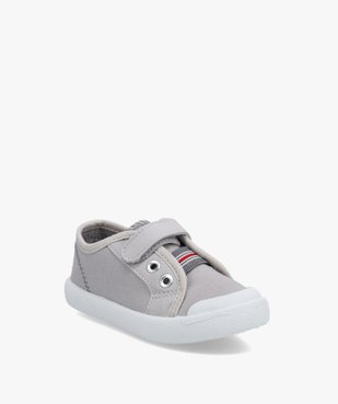 Baskets garçon en toile unie et bout renforcé vue2 - GEMO (ENFANT) - GEMO
