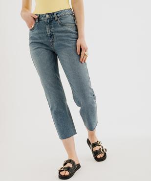 Jean Cropped Straight taille haute coloris délavé femme vue1 - GEMO 4G FEMME - GEMO