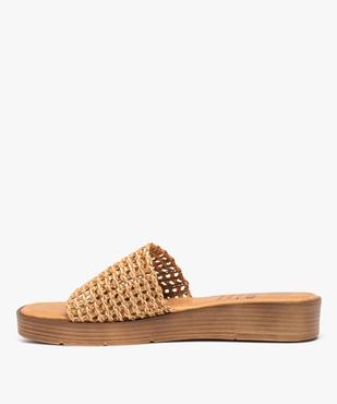 Mules femme à talon plat avec bandeau tressé irisé vue3 - GEMO (CASUAL) - GEMO