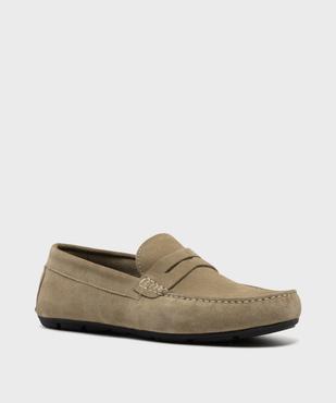 Mocassins dessus cuir velours homme -Tanéo vue2 - TANEO GEMO FOR GOOD - GEMO