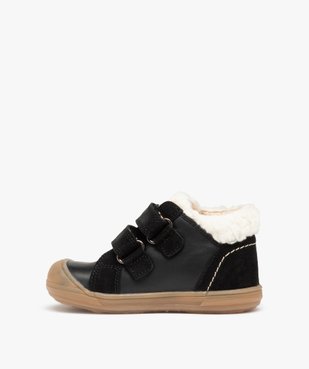 Baskets bébé garçon en cuir à col fourré – NA! vue3 - NA! - GEMO
