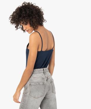 Débardeur uni à fines bretelles femme vue3 - GEMO (MAILLE) - GEMO