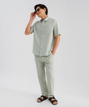 Pantalon en lin et coton coupe Regular homme vue4 - GEMO 4G HOMME - GEMO