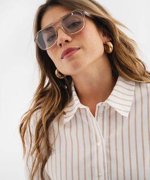 Chemise à rayures coupe ample femme vue3 - GEMO(FEMME PAP) - GEMO