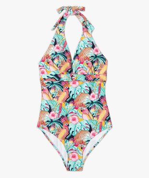 Maillot de bain femme une pièce à motifs exotiques vue4 - GEMO (PLAGE) - GEMO