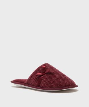 Chaussons mules en velours texturé avec petit noeud femme vue2 - GEMO(HOMWR FEM) - GEMO