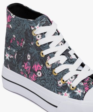 Baskets femme mid-cut en toile imprimé fleurs vue7 - GEMO 4G FEMME - GEMO