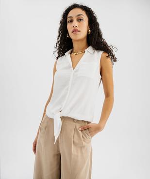 Chemise sans manches imprimée avec nœud dans le bas femme vue2 - GEMO 4G FEMME - GEMO