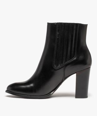 Boots femme à talon style Chelsea dessus cuir uni - Tanéo vue4 - TANEO - GEMO