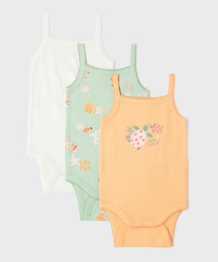 Body à bretelles à motifs marins bébé fille (lot de 3) vue1 - GEMO 4G BEBE - GEMO