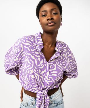 Chemise manches 3/4 fluide à nouer femme vue1 - GEMO(FEMME PAP) - GEMO