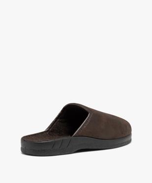 Chaussons homme mules confort avec dessus uni aspect vieilli vue4 - GEMO(HOMWR HOM) - GEMO