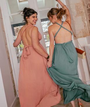 Robe longue dos nu multilook en viscose froissée femme vue4 - GEMO(FEMME PAP) - GEMO