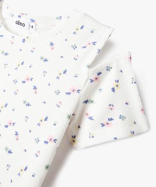 Tee-shirt manches courtes à motifs fleuris avec épaules dénudées fille vue2 - GEMO (ENFANT) - GEMO