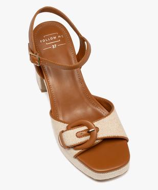 Sandales à talon plateforme en toile femme vue6 - FOLLOW ME - GEMO