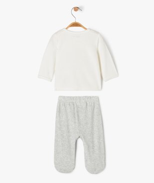 Pyjama en velours 2 pièces avec ouverture devant bébé vue4 - GEMO 4G BEBE - GEMO
