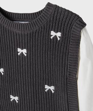 Pull 2 en 1 avec manches chemise fille vue5 - GEMO (ENFANT) - GEMO