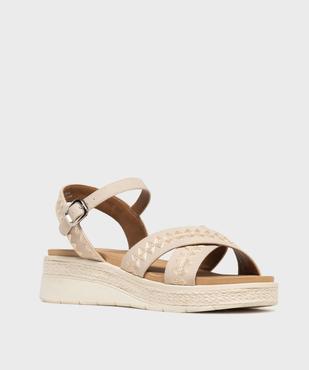 Sandales à talon compensé et brides brodées femme - Valentina Baladno vue2 - VALENTINA BALDA - GEMO