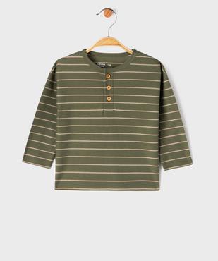 Tee-shirt manches longues à rayures bébé garçon vue1 - GEMO 4G BEBE - GEMO