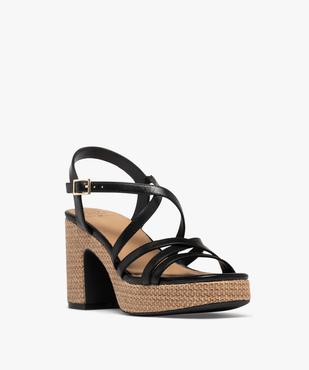 Sandales à talon plateforme et semelle tressée femme  vue3 - FOLLOW ME - GEMO