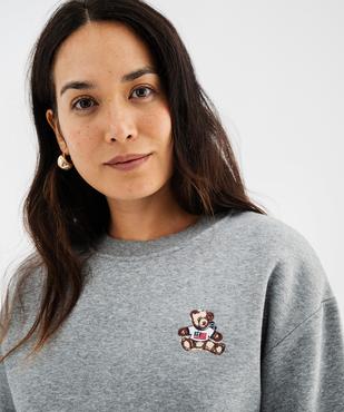 Sweat en molleton chiné douillet femme - Alizée X LuluCastagnette vue2 - LULUCASTAGNETTE - GEMO