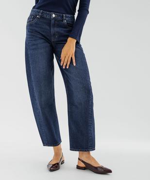 Jean barrel en denim 100% coton femme vue1 - GEMO(FEMME PAP) - GEMO