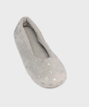 Chaussons ballerines en velours motifs coeurs femme vue5 - GEMO(HOMWR FEM) - GEMO