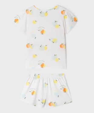 Pyjashort à motifs fruits d’été fille vue3 - GEMO 4G FILLE - GEMO