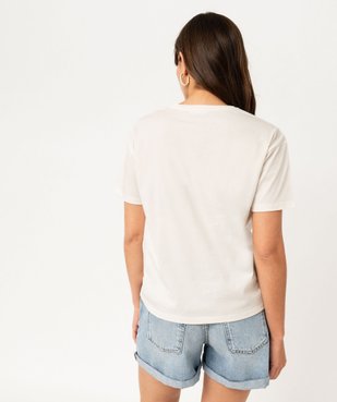 Tee-shirt manches courtes à motif bouclette femme vue3 - GEMO(FEMME PAP) - GEMO