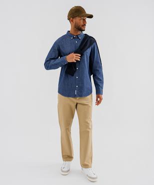 Chemise en coton façon denim homme - LuluCastagnette vue6 - LULUCASTAGNETTE - GEMO