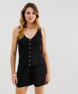 Pull d'été à bretelles avec double décolleté en V femme vue2 - GEMO(FEMME PAP) - GEMO