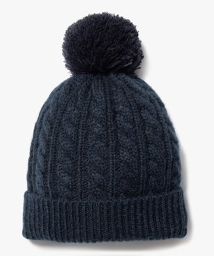Bonnet en maille torsadée avec pompon bébé garçon vue1 - GEMO(BEBE DEBT) - GEMO