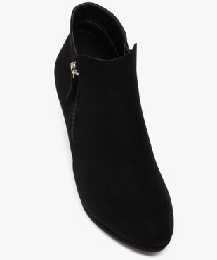 Bottines femme à talon en suédine et à zip vue6 - GEMO 4G FEMME - GEMO