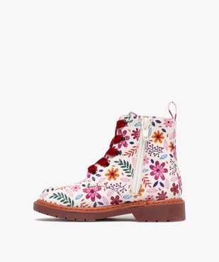 Bottines à lacets en velours avec zip intérieur fille  vue3 - LOVELY WINGS GEMO FOR GOOD - GEMO