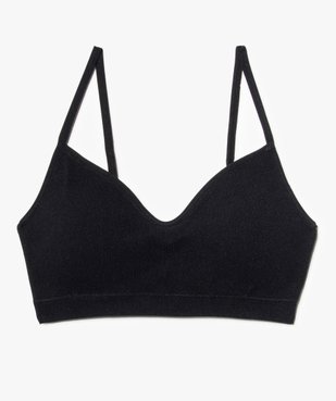 Brassière à fines bretelles en maille côtelée avec mousses amovibles fille vue1 - GEMO (JUNIOR) - GEMO