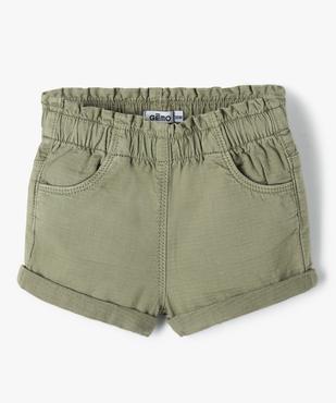 Short bébé fille en toile à taille élastiquée vue1 - GEMO(BEBE DEBT) - GEMO