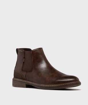 Chelsea boots avec empiècement au talon homme - Mario Baldano vue2 - MARIO BALDANO - GEMO