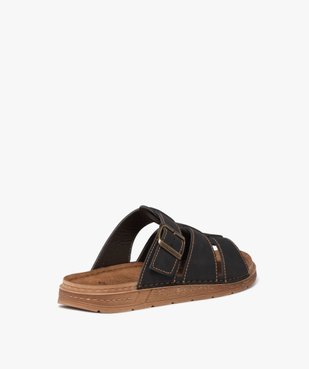 Mules homme unies à larges brides surpiquées avec boucle vue4 - GEMO (CASUAL) - GEMO