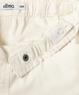 Short en toile de coton avec ceinture froncée bébé fille vue2 - GEMO(BEBE DEBT) - GEMO