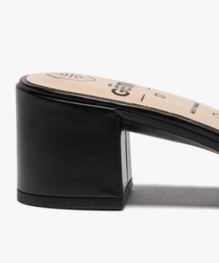 Mules femme à talon carré dessus cuir uni vue6 - GEMO(URBAIN) - GEMO