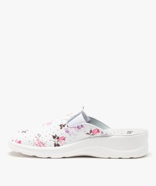 Sabot confort femme à talon compensé dessus imprimé vue3 - GEMO (CONFORT) - GEMO