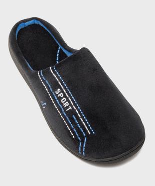 Chaussons mules en velours inscription sport homme vue5 - GEMO(HOMWR HOM) - GEMO