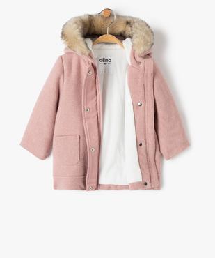 Manteau bébé fille doublé à capuche vue3 - GEMO 4G BEBE - GEMO